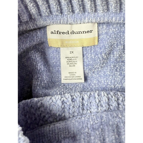 Alfred Dunner Chenille Diamond Stitch Pullover Sweater - Ice Blue - Size 2X - Picture 3 of 4